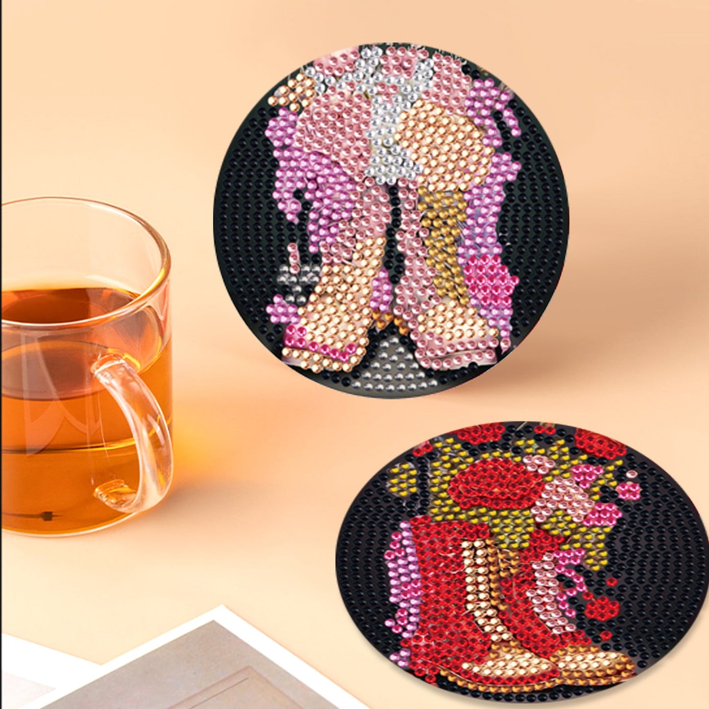 8 pcs set DIY Special Shaped Diamond Painting Coaster  | boots（no holder）