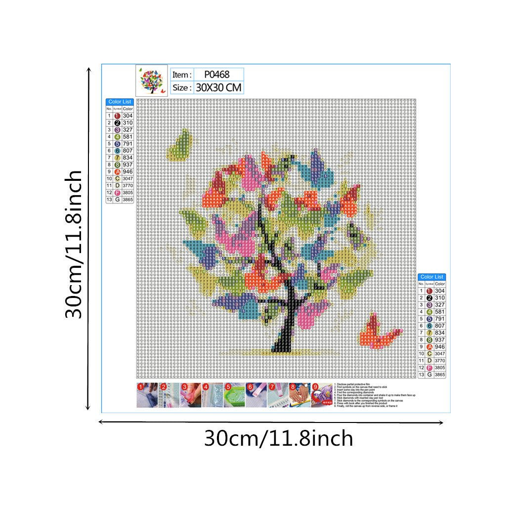 Tree and Butterfly | Full Round Diamond Painting Kits