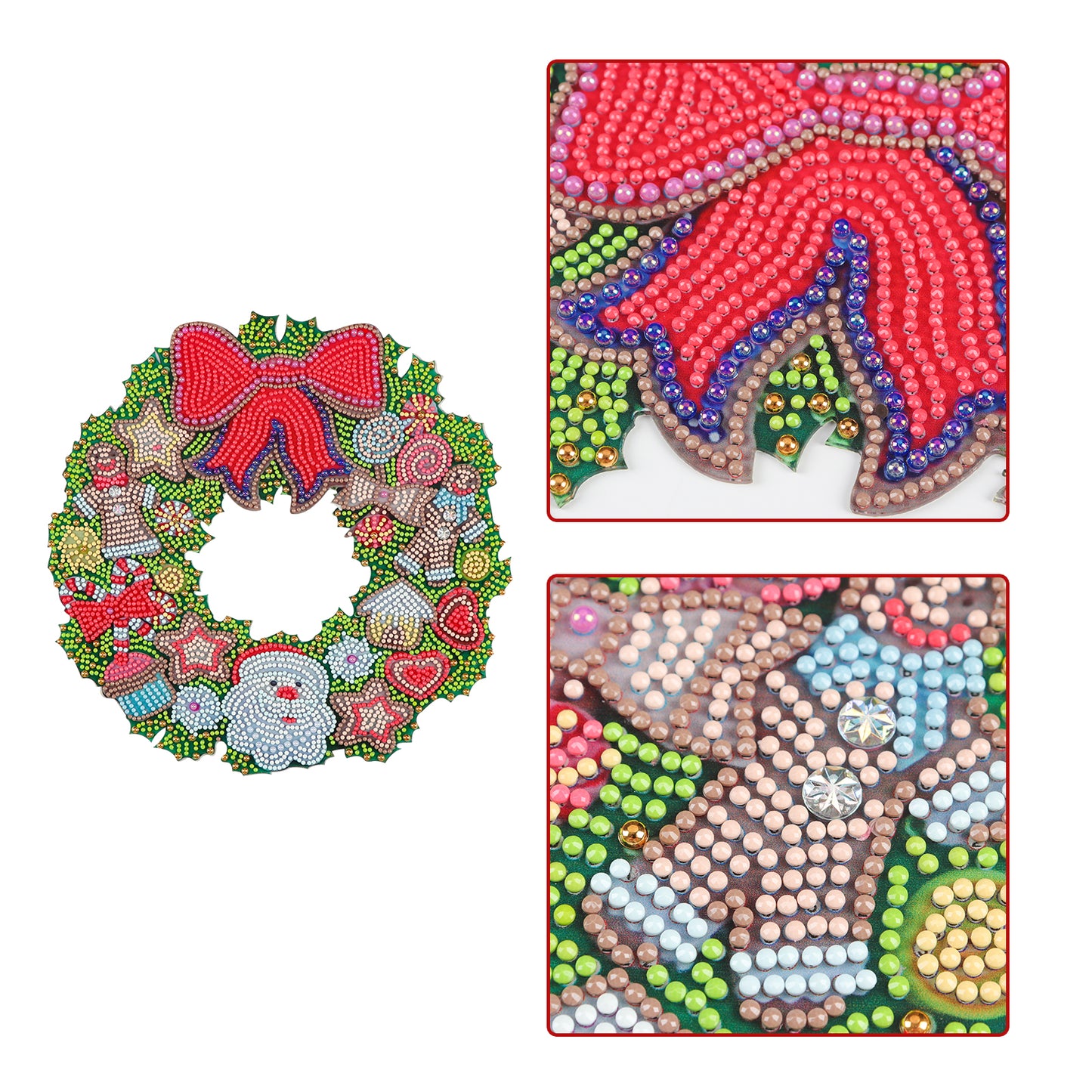 DIY Diamond Painted Wreath-Christmas