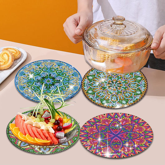 4PCS Diamond Painting Placemats Dish Mats | Mandala