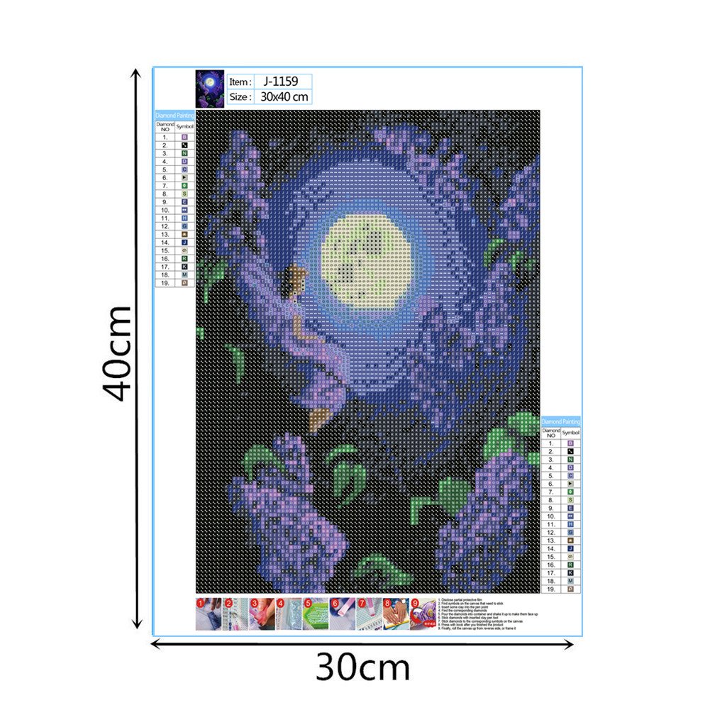 Moon and Fairy | Full Round Diamond Painting Kits