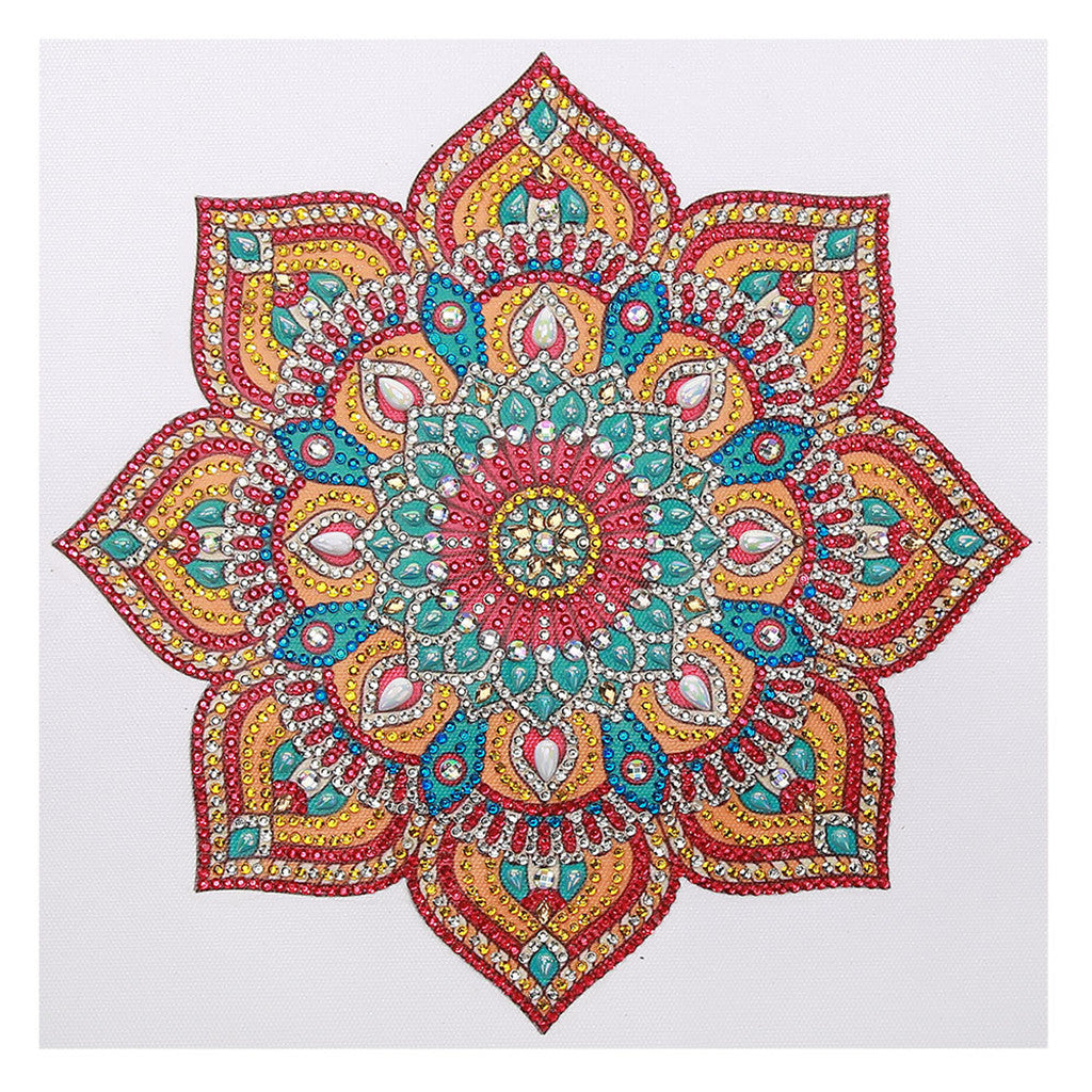Mandala-abstrakte Kunst-Blume | Kristall Strass | Vollständige runde Diamant-Malkits