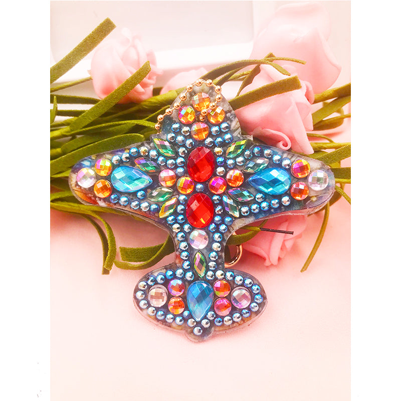 5pcs DIY Space Sets Special Shaped Full Drill Diamond Painting Key Chain with Key Ring Jewelry Gifts for Girl Bags