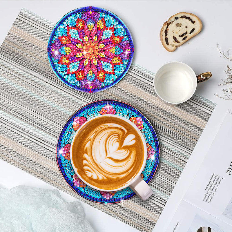 8 pcs set DIY Special Shaped Diamond Painting Coaster  | Mandala£¨no holder£©