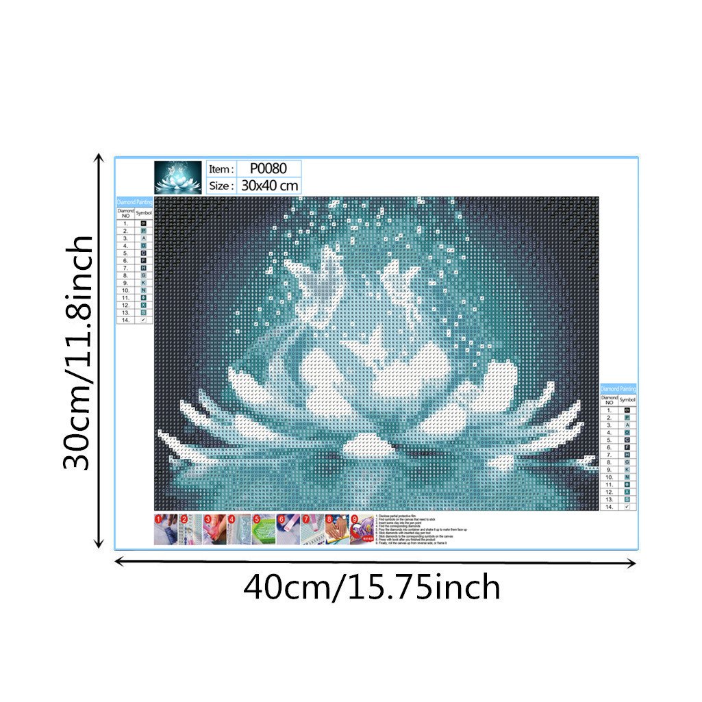 Lotus and butterfly | Full Round Diamond Painting Kits