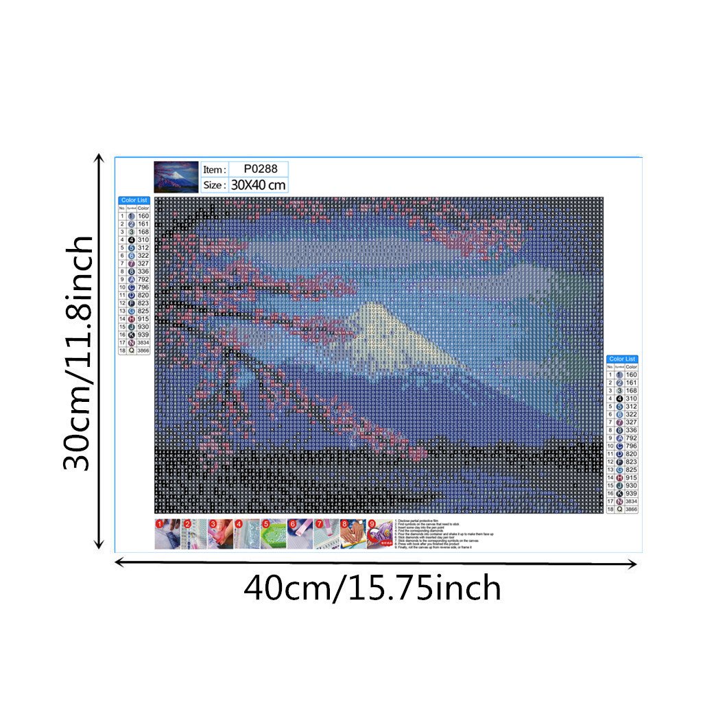 Mont Fuji | Kits complets de peinture au diamant rond 