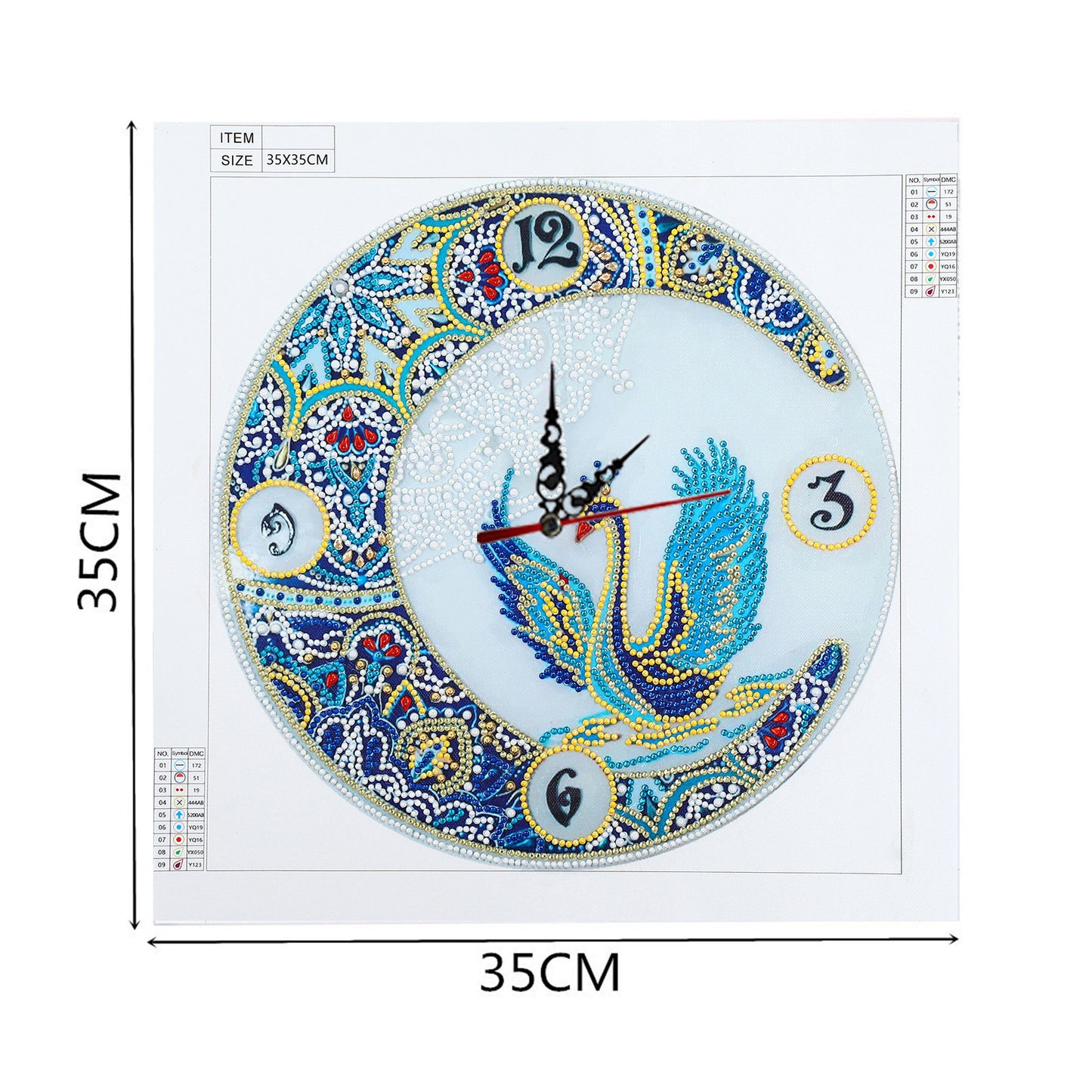 Peacock Clock | Special Shaped Diamond Painting Kits