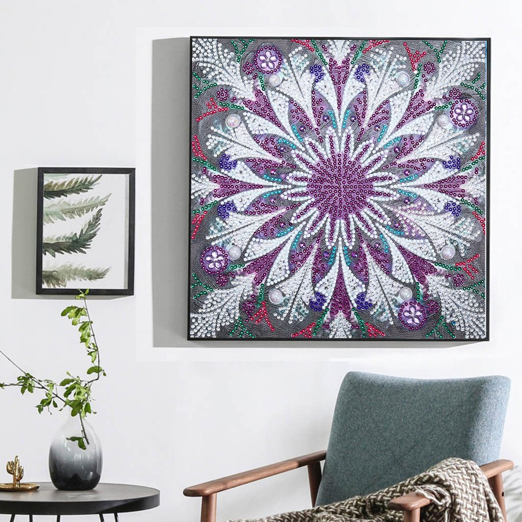 Abstract Art Mandala Flower | Luminous Diamond Painting Kits