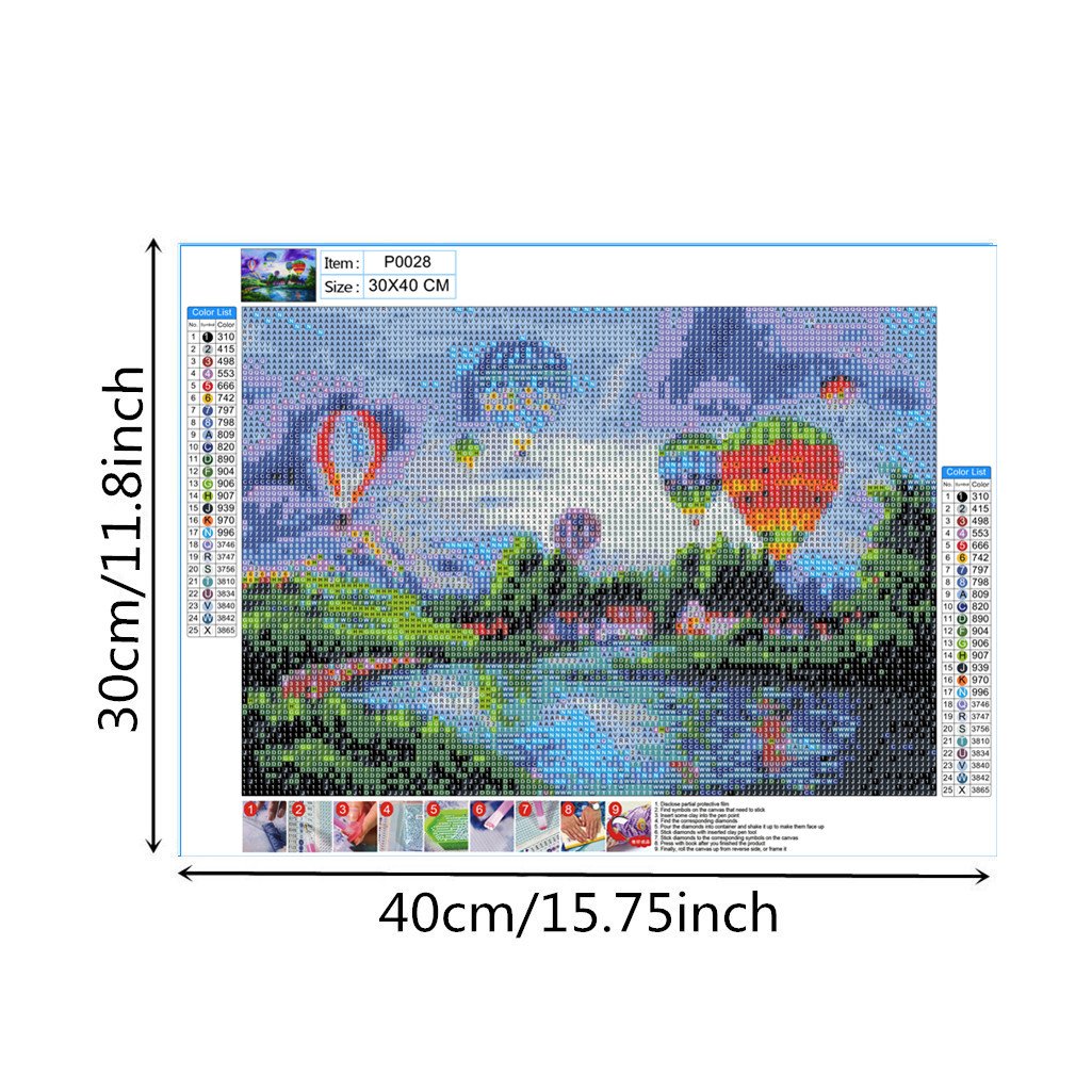 hot air balloon  | Full Round Diamond Painting Kits