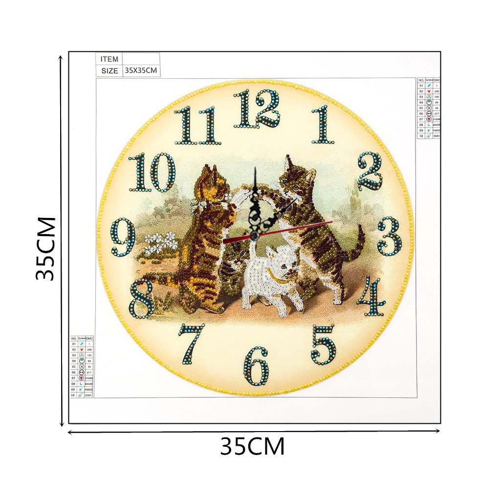 Cat Clock | Special Shaped Diamond Painting Kits