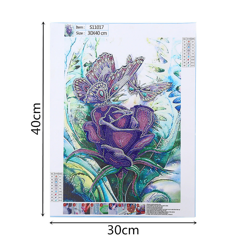 Flowers and Butterflies | Special Shaped Diamond Painting Kits