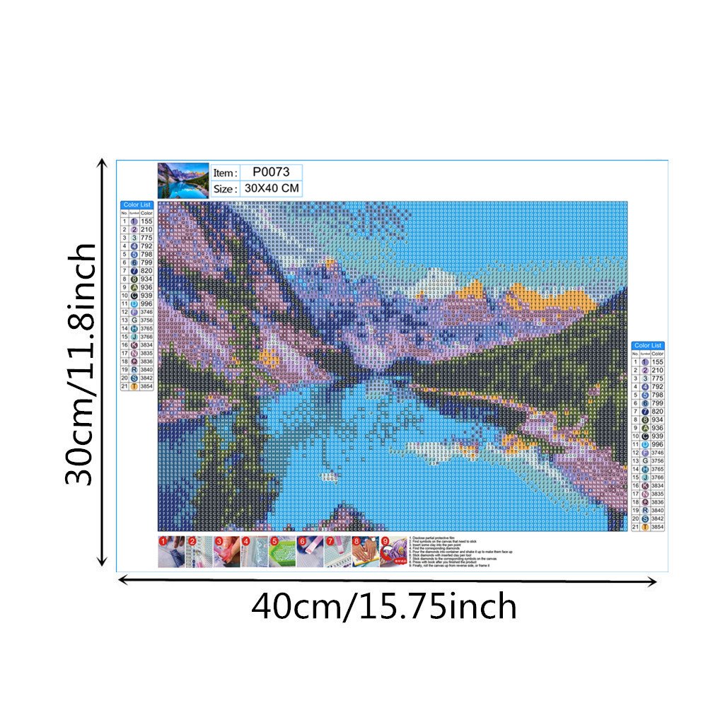 Mountain and lake | Full Round Diamond Painting Kits