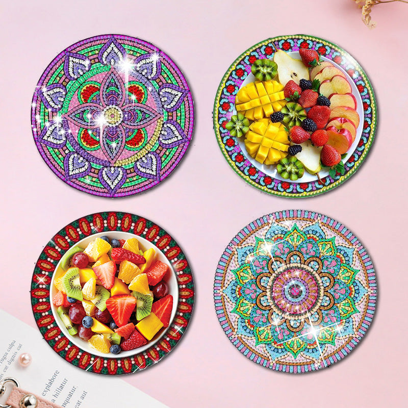 4PCS Diamond Painting Placemats Dish Mats | Mandala