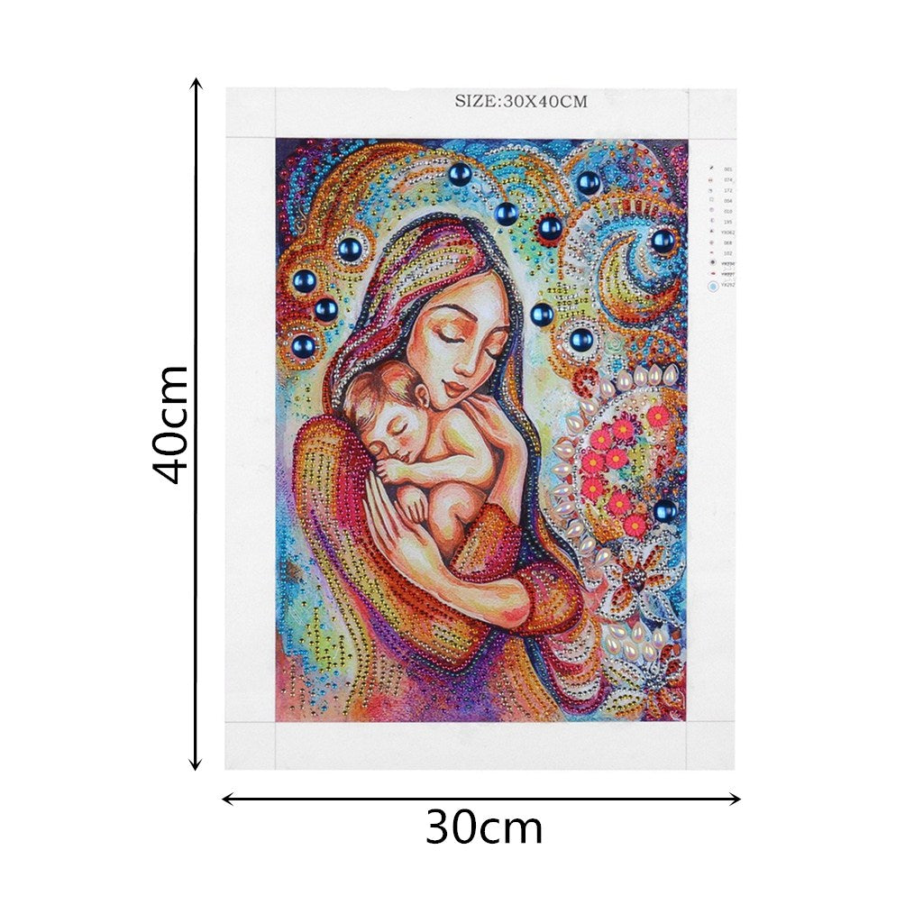 Mother Child  | Crystal Rhinestone  | Full Round Diamond Painting Kits