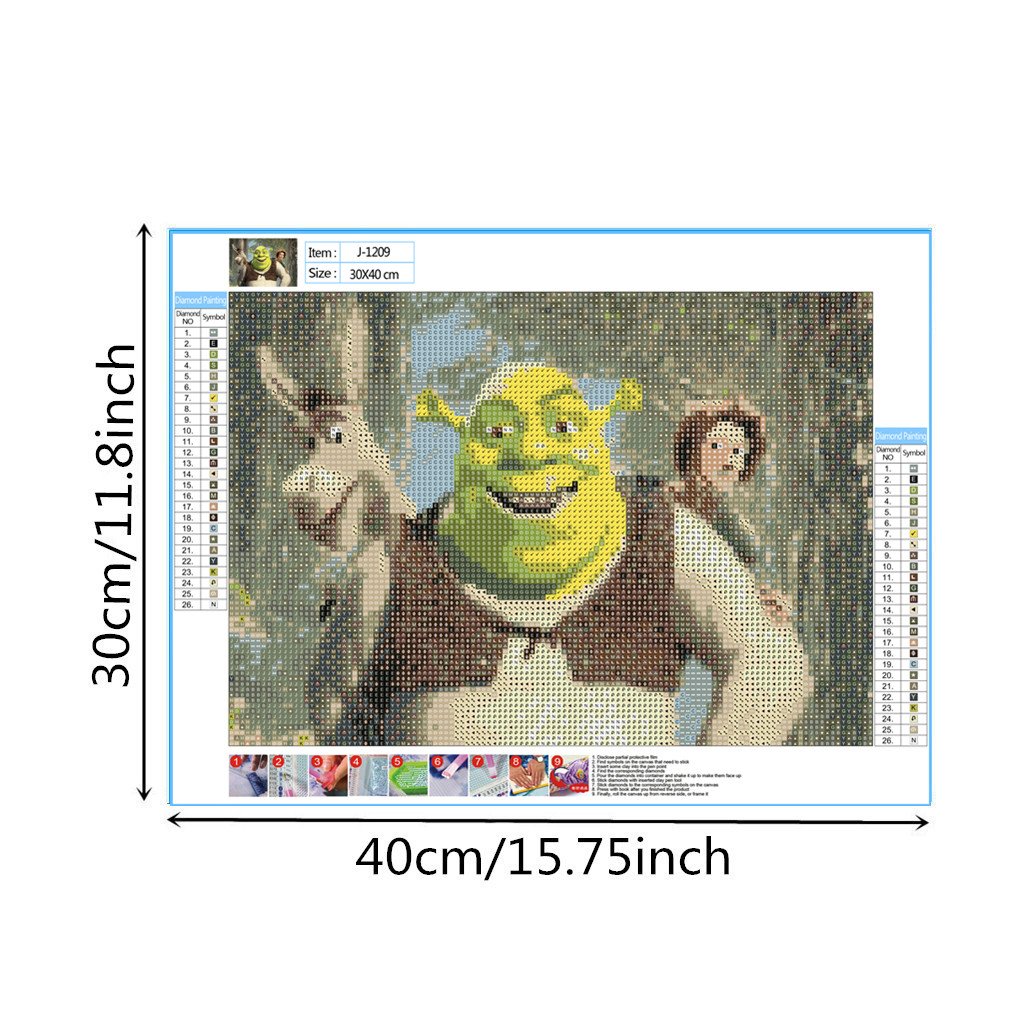 Shrek | Vollständige runde Diamant-Malkits 