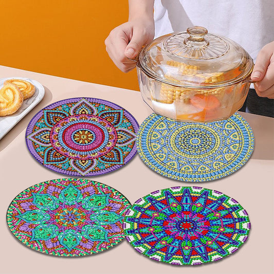 4PCS Diamond Painting Placemats Dish Mats | Mandala