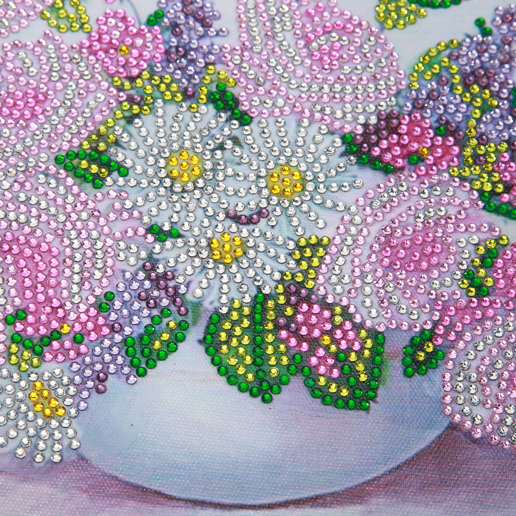 Blumen | Kristall Strass | Vollständige runde Diamant-Malkits 