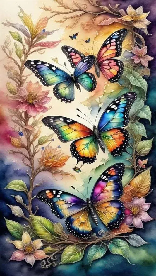 AB Diamond Painting  |  Colorful Butterfly