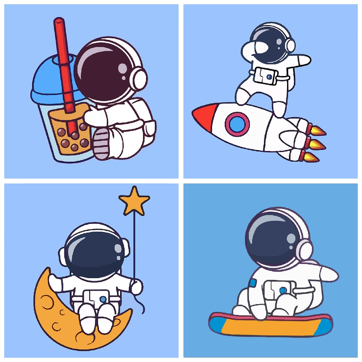 Astronautes | Kits de peinture diamant strass cristal pour enfants