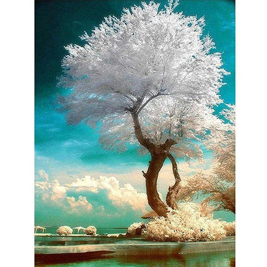 White tree  | Full Round Diamond Painting Kits