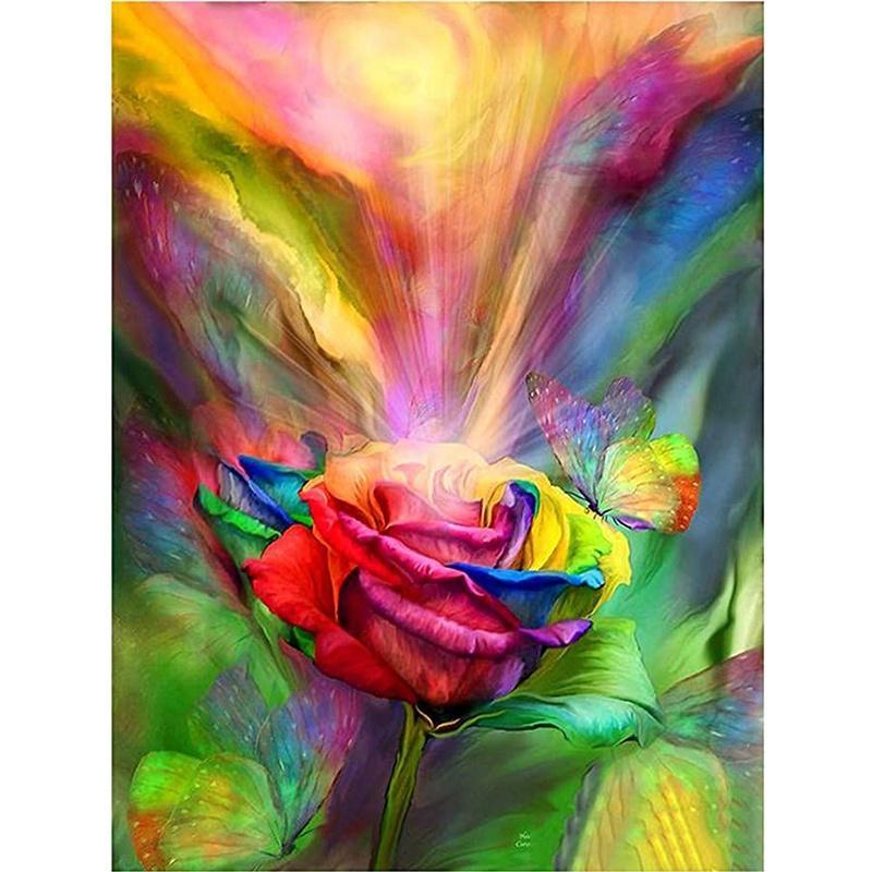 Colorful red rose  | Full Round Diamond Painting Kits