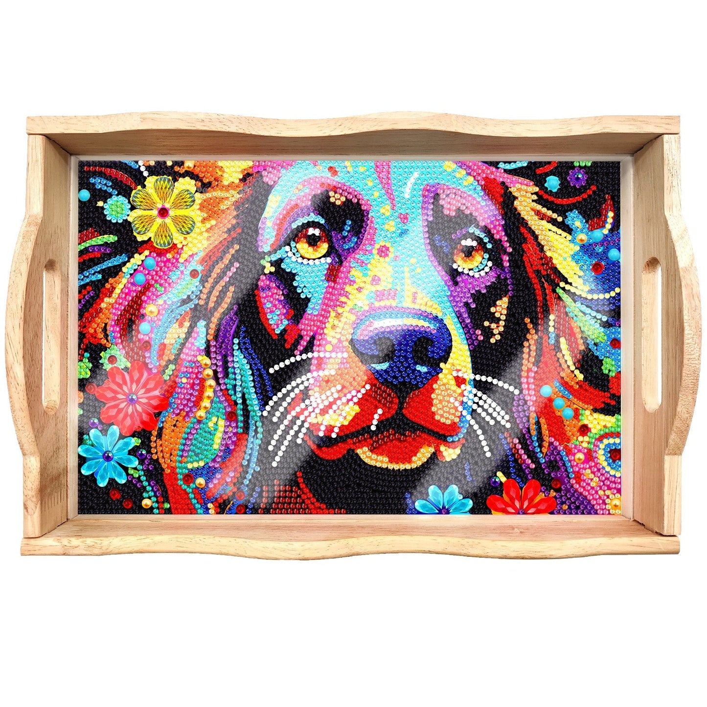 Diamond Painting Wooden Trays With Handle - Dog