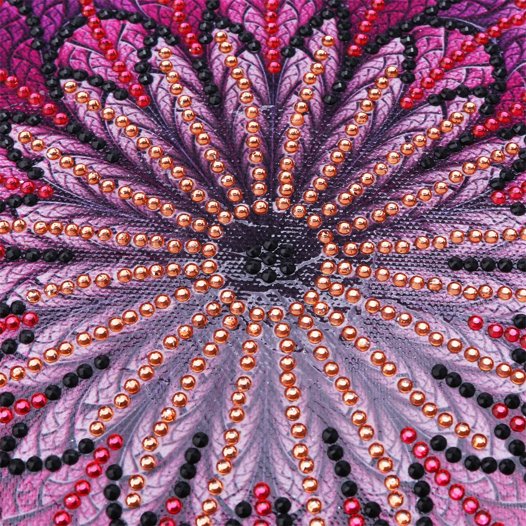 Fleur d'art abstrait de mandala | Cristal Strass | Kits complets de peinture au diamant rond