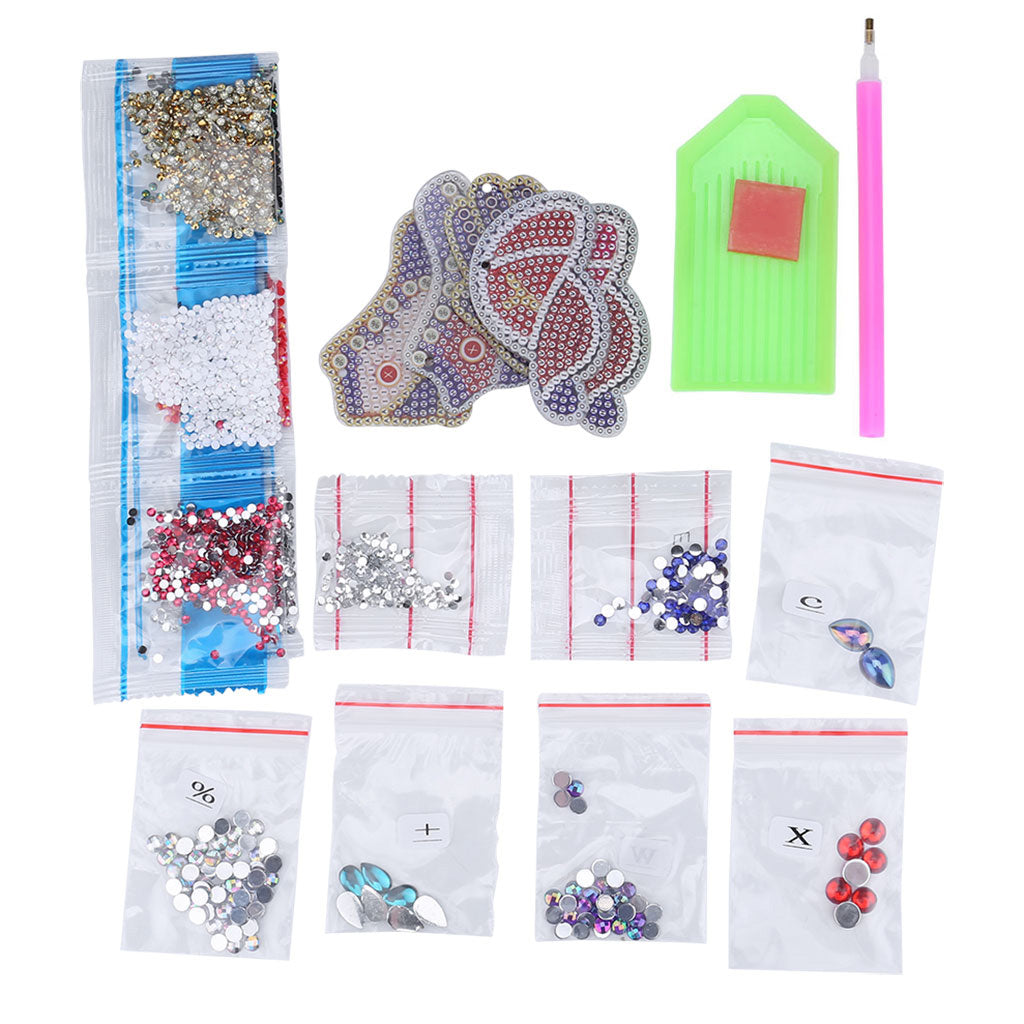 5pcs DIY Shoes and hats Sets Special Shaped Full Drill Diamond Painting Key Chain with Key Ring Jewelry Gifts for Girl Bags