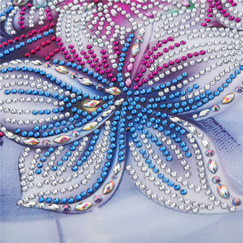 Blumen und Schmetterlinge | Kristall Strass | Vollständige runde Diamant-Malkits 