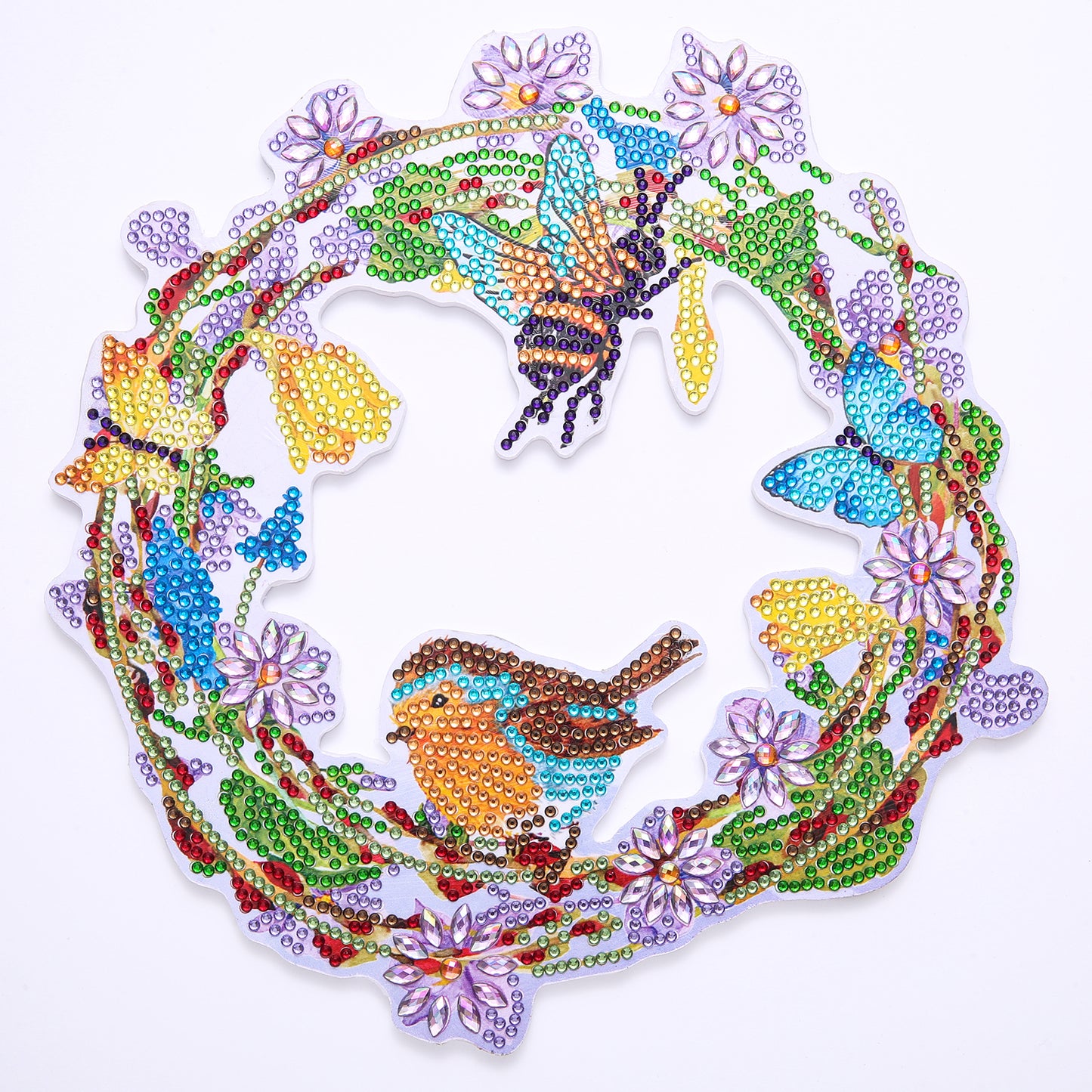 DIY Diamond Painting Wreath - Bird and bee