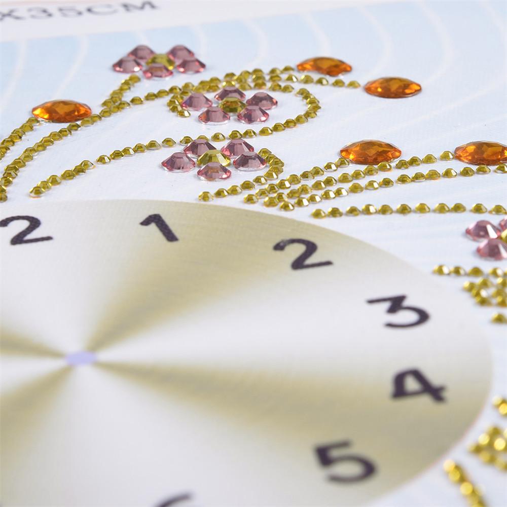 flower clock | Crystal Rhinestone  | Full Round Diamond Painting Kits