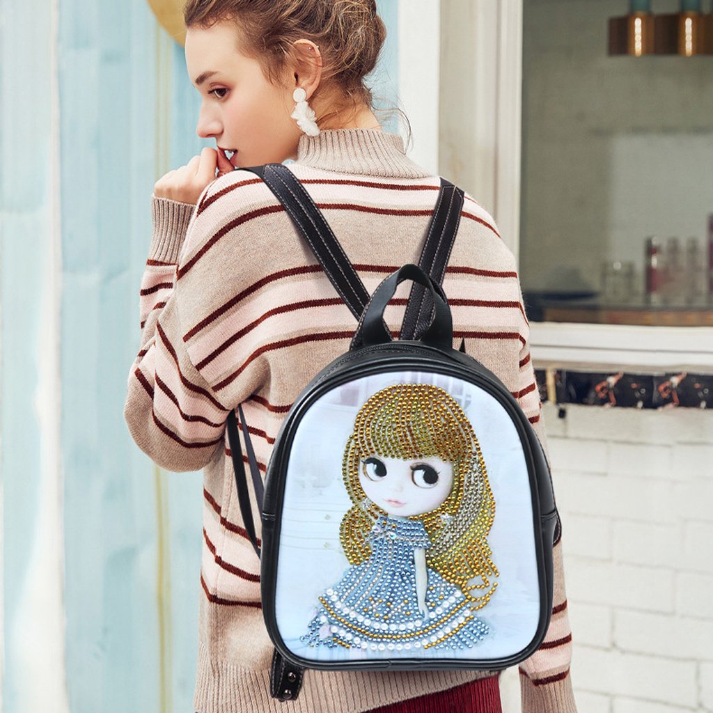 DIY little girl shaped diamond painting one-shoulder chain lady bag