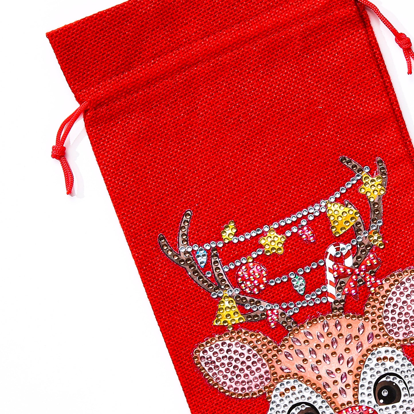 DIY Diamond Christmas Decoration | moose | Red Wine Gift Bag