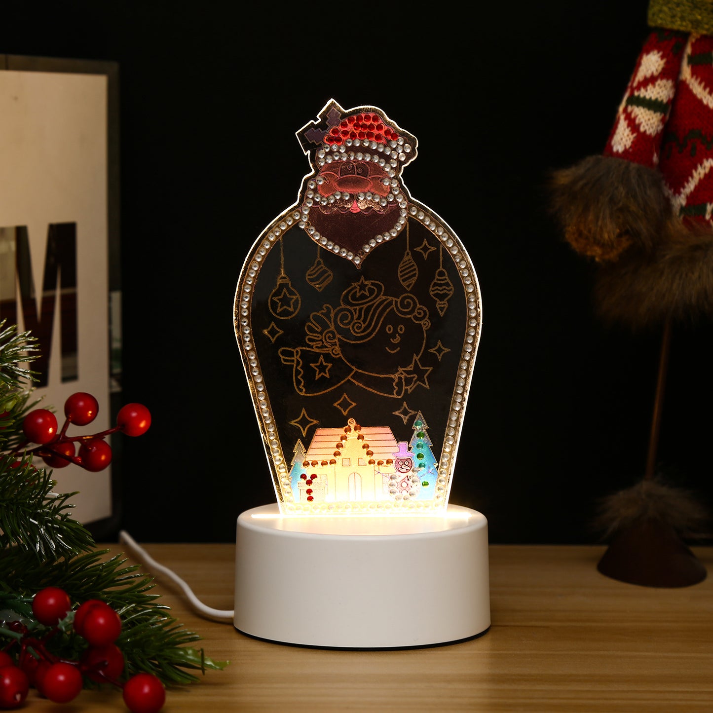 DIY Santa Claus Diamond Painting Led Light Pad Lamp Night Light Home Desk Decor