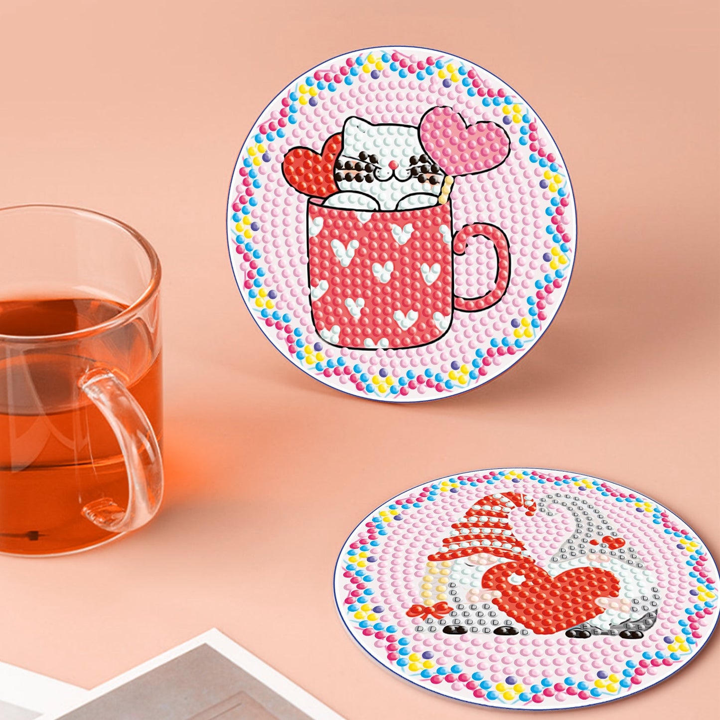 10 pcs set DIY Special Shaped Diamond Painting Coaster | Valentine's Day