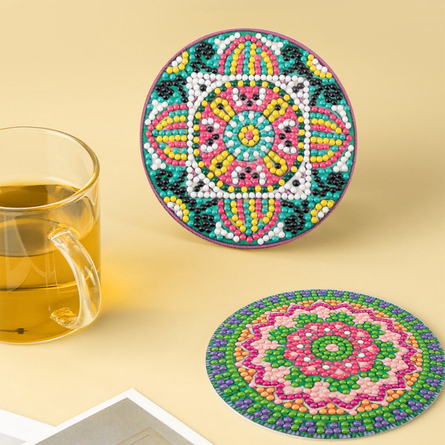 8 pcs set DIY Special Shaped Diamond Painting Coaster | Mandala