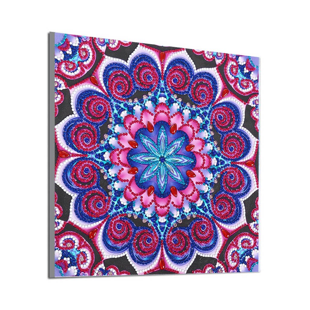 Abstrakte Kunst-Mandala-Blume | Leuchtende Diamant-Malkits 