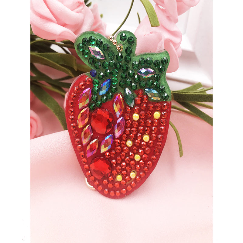 5pcs DIY Fruit Sets Special Shaped Full Drill Diamond Painting Schlüsselanhänger mit Schlüsselring Schmuck Geschenke für Mädchen Taschen 