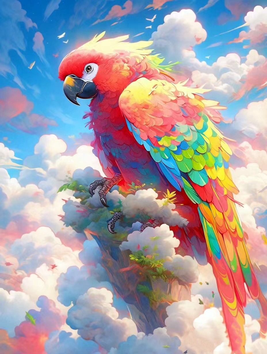 AB Diamond Painting  |  Parrot In The Cloud