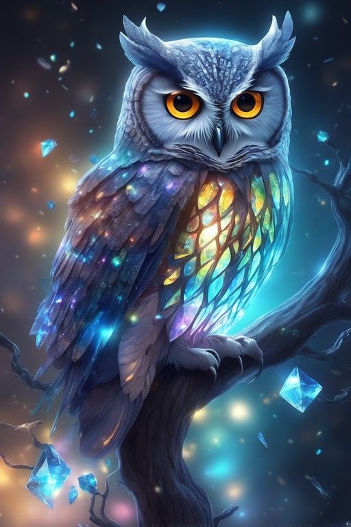 Luxury AB Velvet Diamond Painting Kit -Owl