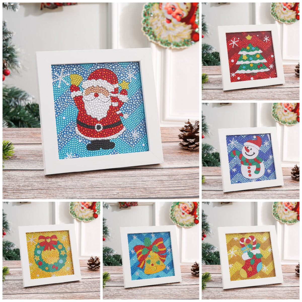 Weihnachten | Crystal Strass Diamond Painting Kits für Kinder | 15 x 15 cm