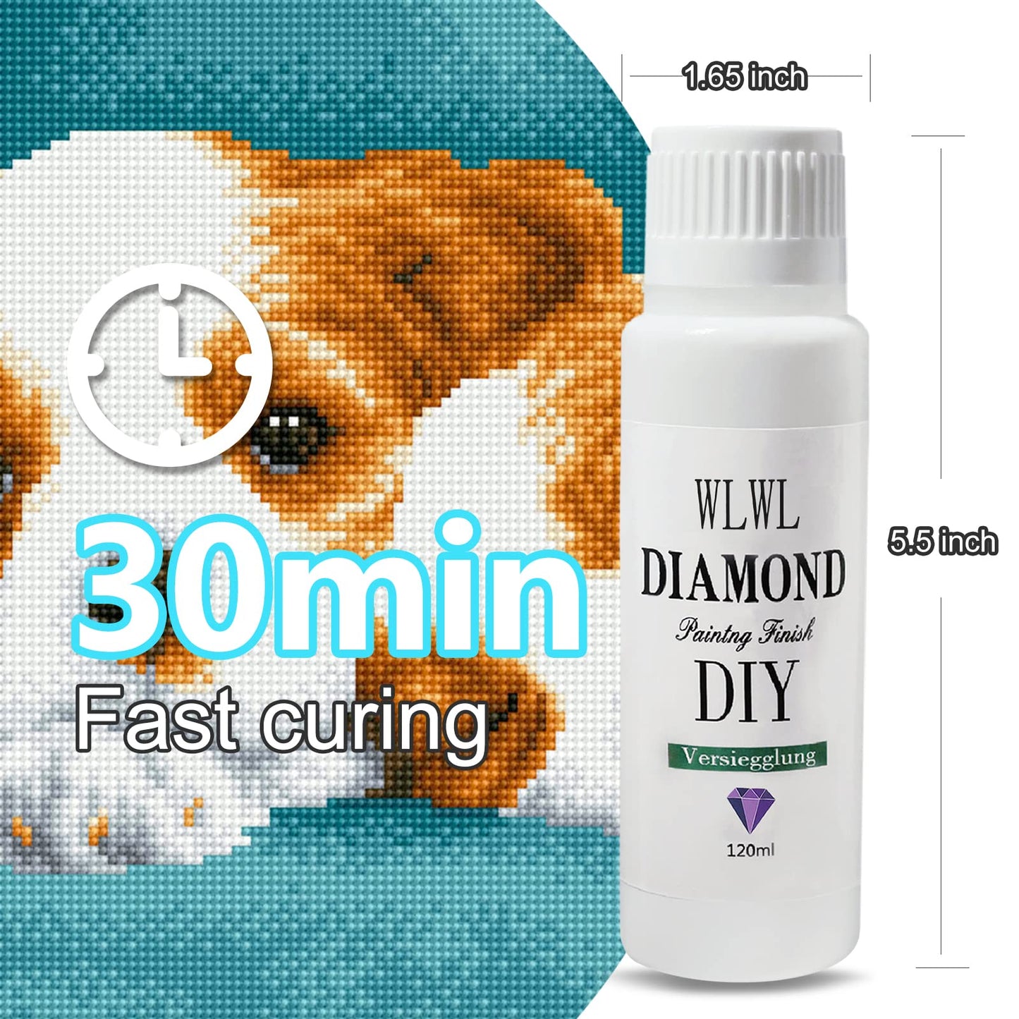 Diamond Painting Sealer, Scdom 120ML Fast Drying Diamond Painting Glue with Sponge Head