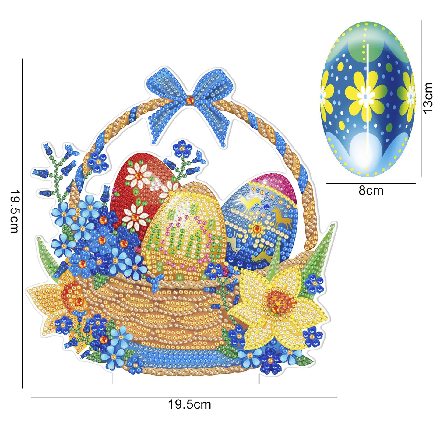 Carte Décoration de Pâques (Sans guirlande lumineuse) | lapin | diamant peinture