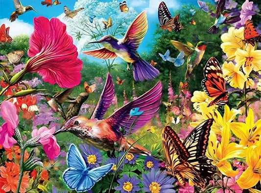 AB Diamond Painting  |  Hummingbird Garden