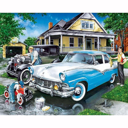 Cleaning the car | Full Round Diamond Painting Kits