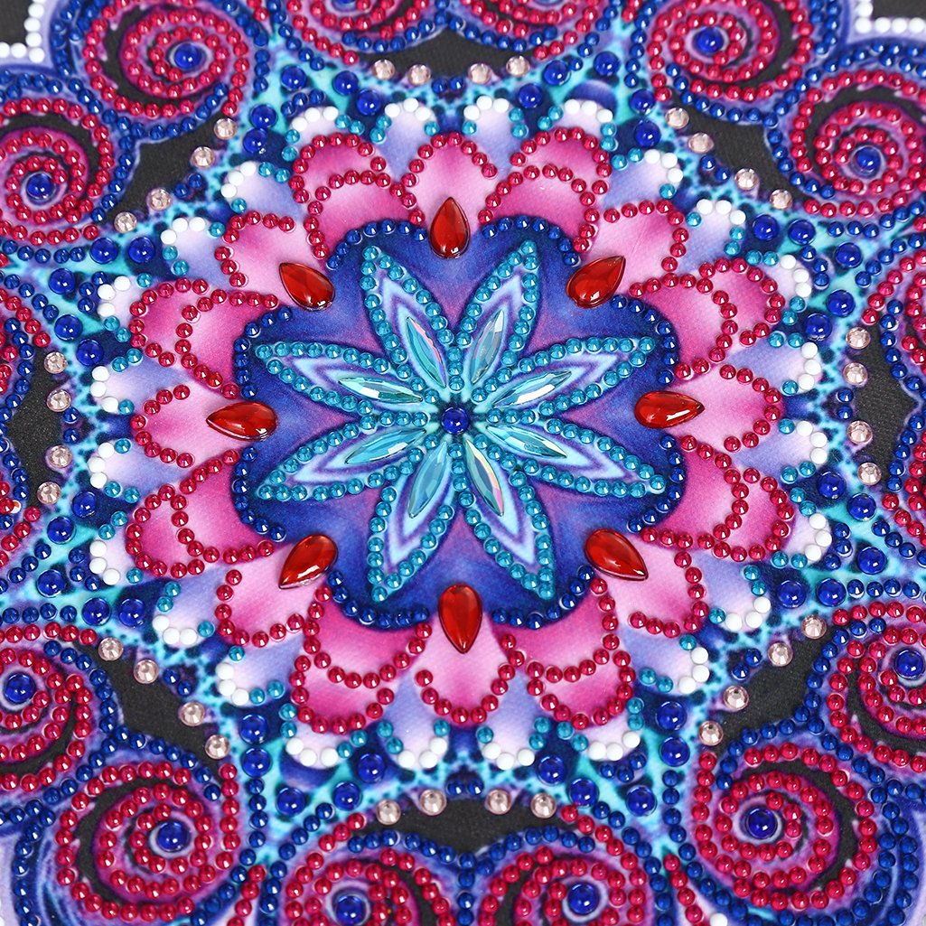 Abstrakte Kunst-Mandala-Blume | Leuchtende Diamant-Malkits 