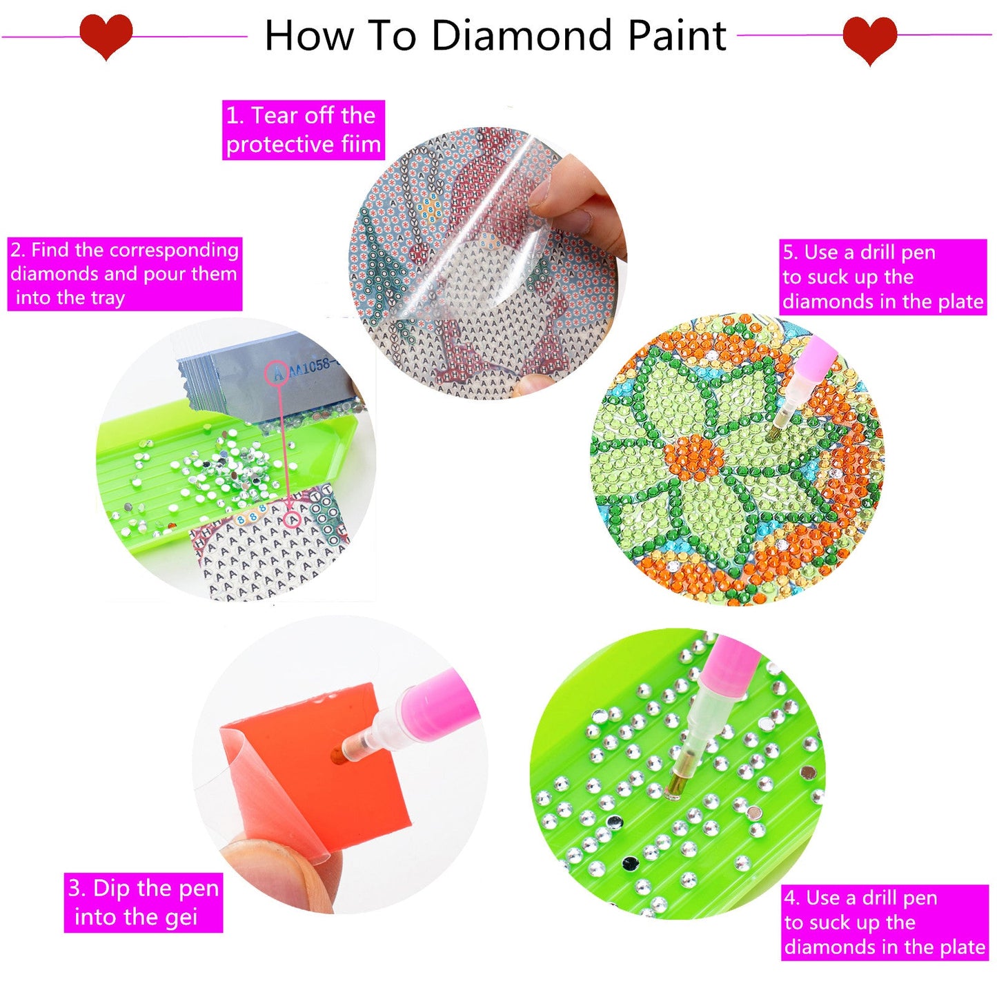 12-teiliges Set zum Selbermachen speziell geformter Diamant-Gemälde-Untersetzer