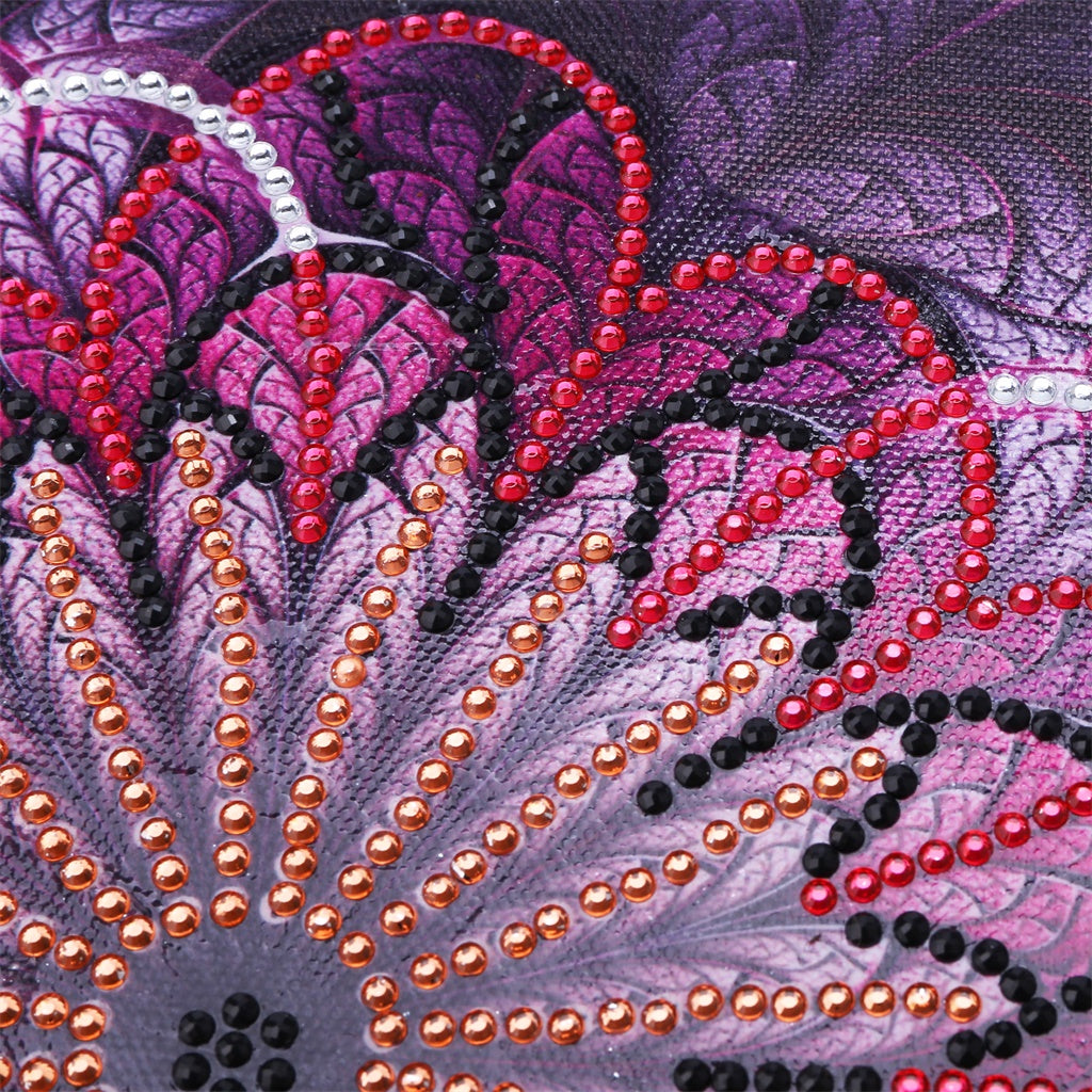 Fleur d'art abstrait de mandala | Cristal Strass | Kits complets de peinture au diamant rond