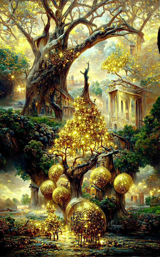 Gold tree | Full Round/Square Diamond Painting Kits | 40x70cm | 50x80cm