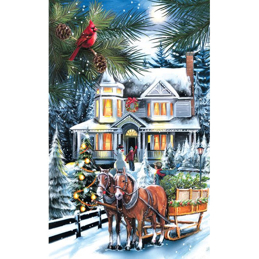 Christmas horse | Full Round/Square Diamond Painting Kits | 20x30-50x70cm